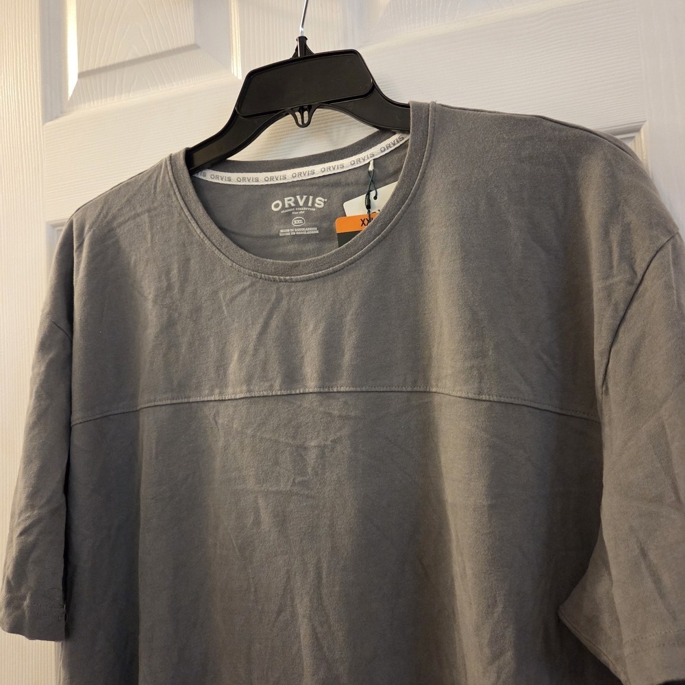 Orvis sz XXL men's laguna short slv crew tee gray NWT 100% cotton casual - Picture 2 of 11